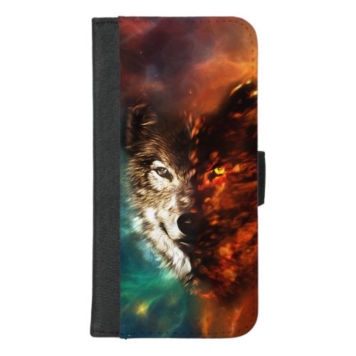 Wolf fire and ice iPhone 87 plus wallet case