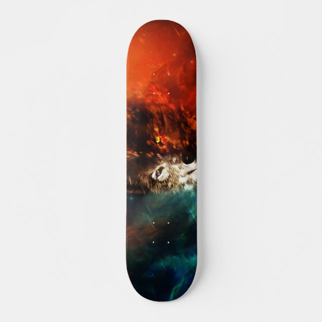 Wolf fire and ice skateboard (Front)