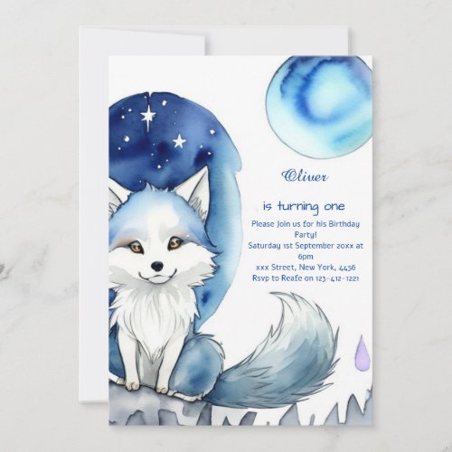 Wolf First Birthday Invitation