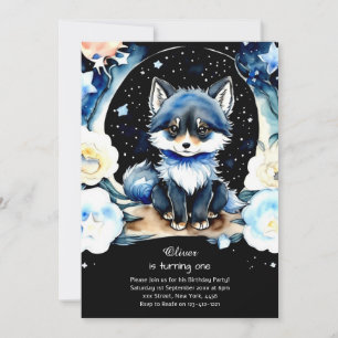 Wolf First Birthday Invitation