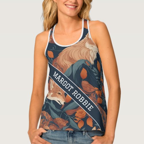 Wolf Floral Colorful Personalized Pattern Tank Top