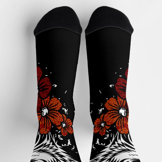 Wolf Flower Tatoo Vintage Socks (Top)