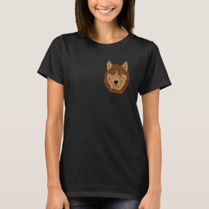 Wolf forest animal print predator motif head wolve T-Shirt