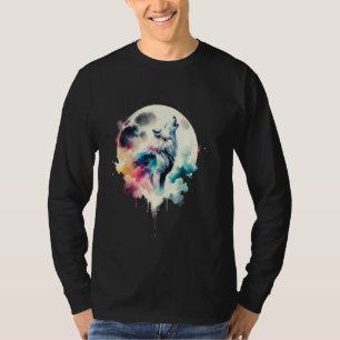 Wolf Forest Moon Vintage Cosmic Howling Wolf Lover T-Shirt
