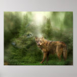 Wolf - Forest Spirit Art Poster/Print Poster