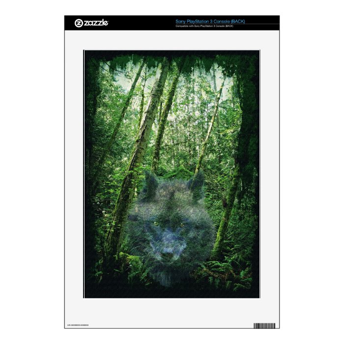 Wolf & Forest Wildlife Sony Playstation 3 Skin Decals For PS3