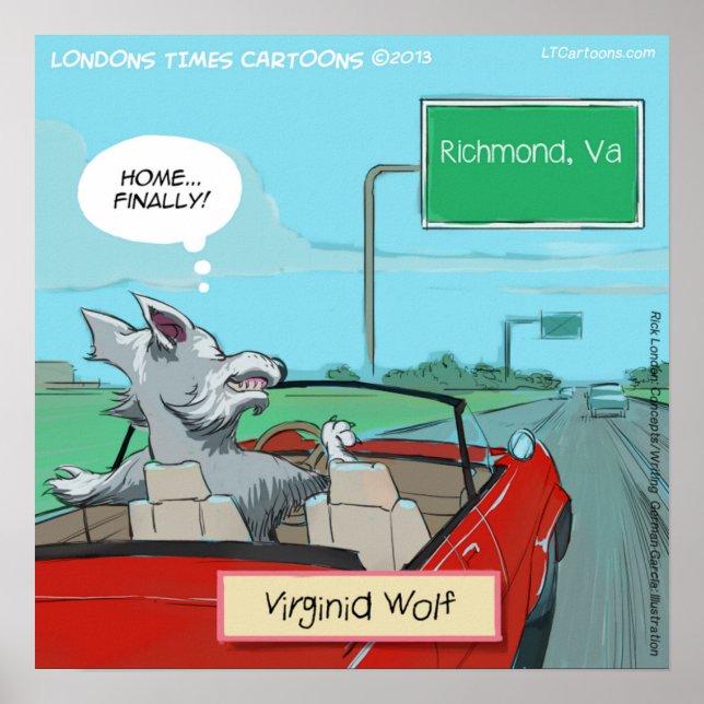 Wolf From Virginia Funny Watch Poster (Front)
