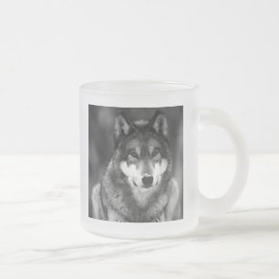Wolf Frosted Glass Coffee Mug