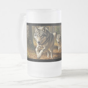 Wolf Frosted Glass Mug style 1