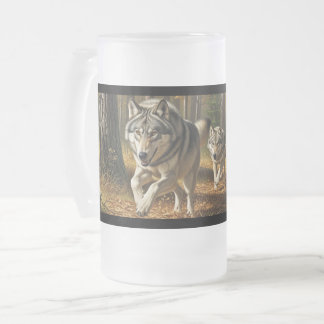 Wolf Frosted Glass Mug style 1