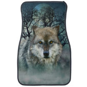 Wolf Full Moon in Fog Car Mat (Front)