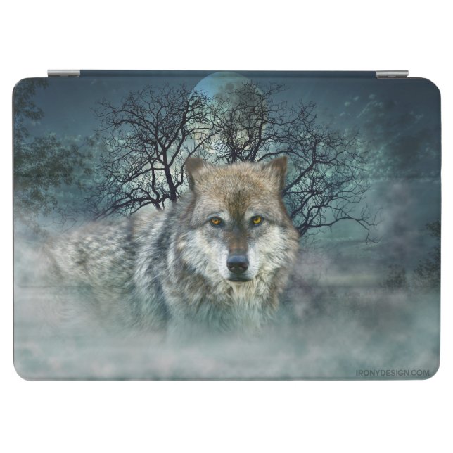 Wolf Full Moon in Fog iPad Air Cover (Horizontal)