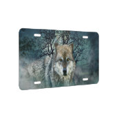 Wolf Full Moon in Fog License Plate (Right)