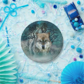 Wolf Full Moon in Fog Paper Plates (Party)