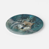 Wolf Full Moon in Fog Paper Plates (Angled)