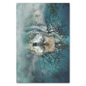 Wolf Full Moon in Fog Tissue Paper (Vertical)