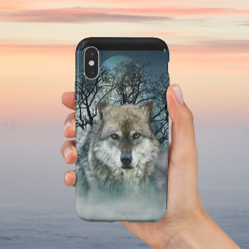 Wolf Full Moon In Fog Iphone Xs Max Slider Case by ironydesignphotos at Zazzle