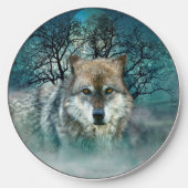 Wolf Full Moon in Fog Wireless Charger (Front)