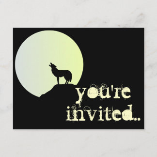 wolf full moon invitation
