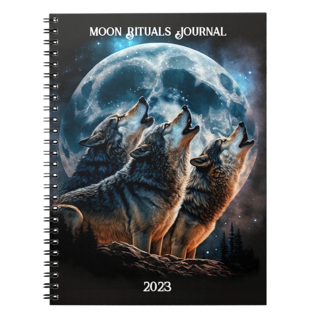 Wolf Full Moon Notebook (Front)