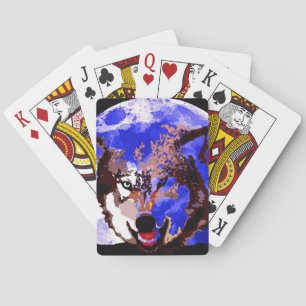 Wolf & Full Moon Poker Cards