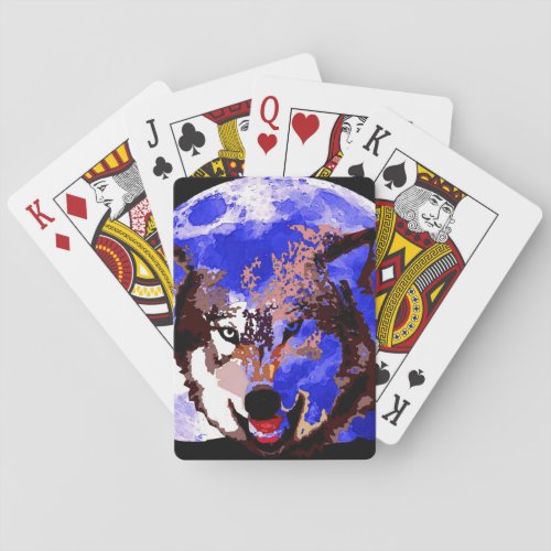 Wolf  Full Moon Poker Cards