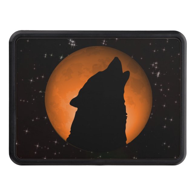 Wolf Full Moon Trailer Hitch Cover (Front)