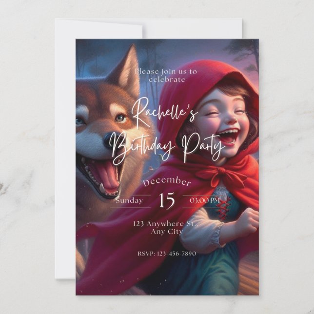 Wolf Galaxy Stars Cosmic Birthday Party Invitation (Front)