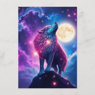 Wolf Galaxy Stars Cosmic Birthday Party Invitation