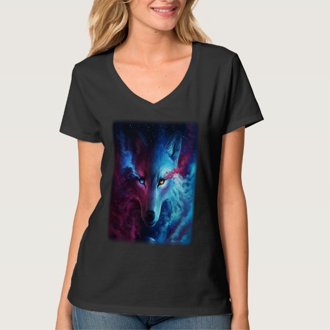 Wolf galaxy wolf   for men and woman T-Shirt (Front)