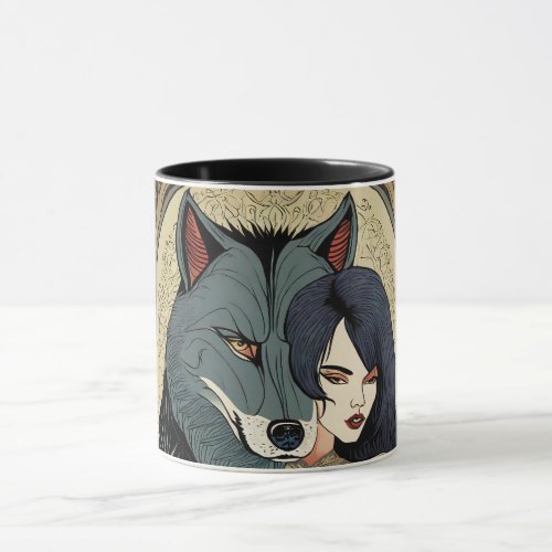 Wolf Gift Mrs Jugendstil Russia Ornament Mug