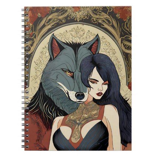 Wolf Gift Mrs Jugendstil Russia Ornament Notebook