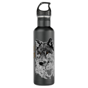 Wolf Girl Wolves Howling Wolf Face Gift Vintage re Stainless Steel Water Bottle