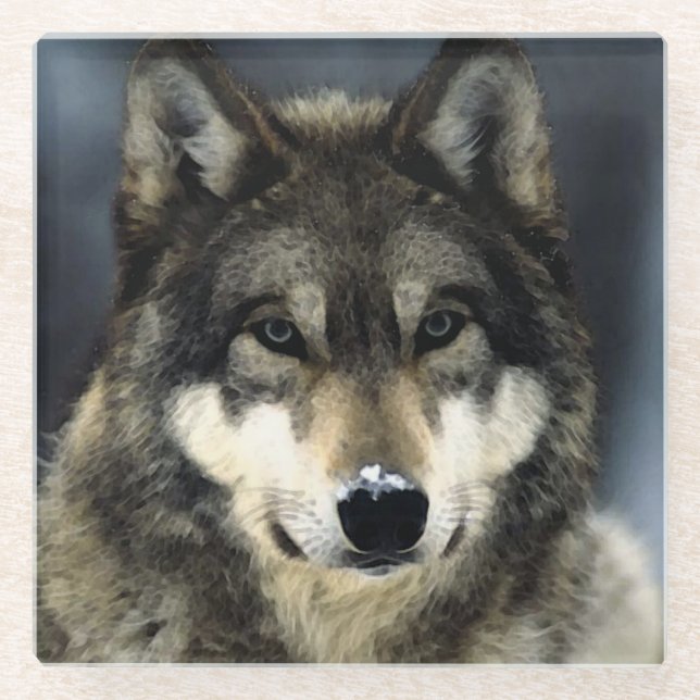 Wolf Glass Coaster (Front)