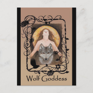 Wolf Goddess postcard by Lori Karels