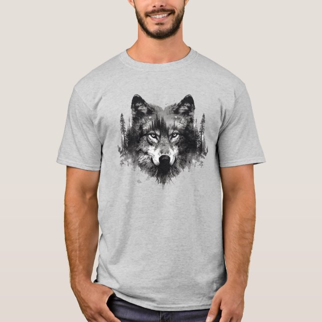 Wolf Graphic Art Animal Wolves Fan Art T-Shirt (Front)