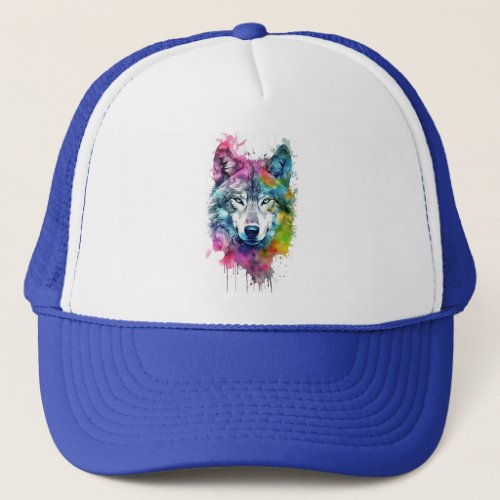 Wolf Graphic Art Animal Wolves Fan Art Trucker Hat