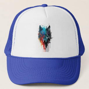 Wolf Graphic Art Animal Wolves Fan Art Trucker Hat