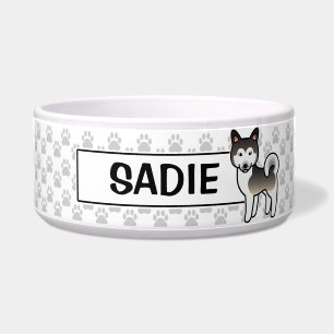 Wolf Gray Alaskan Malamute Dog Illustration Bowl