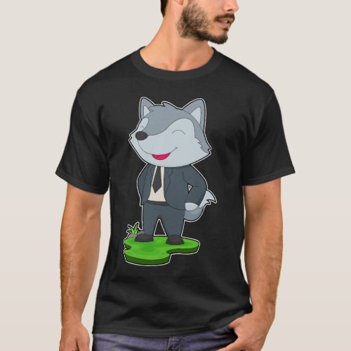 Wolf Groom Tie Wedding T_Shirt