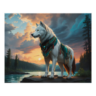  Wolf Guardian Glossy Poster