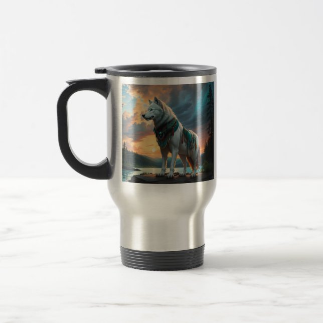 Wolf Guardian Travel Mug (Left)