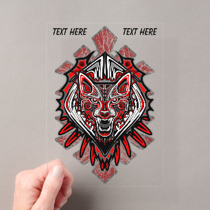 Wolf Haida Tribal Totem Design Acrylic Invitations