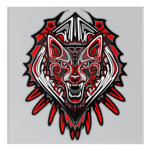 Wolf Haida Tribal Totem Design Acrylic Print