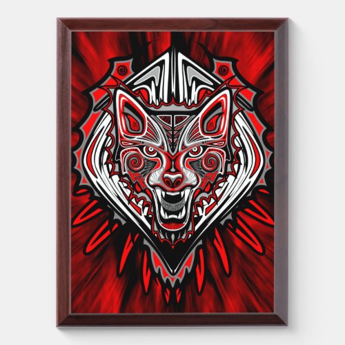 Wolf Haida Tribal Totem Design Award Plaque