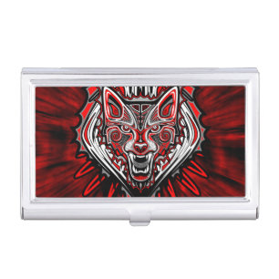 Wolf Haida Tribal Totem Design Business Card Case