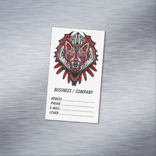 Wolf Haida Tribal Totem Design Business Card Magnet