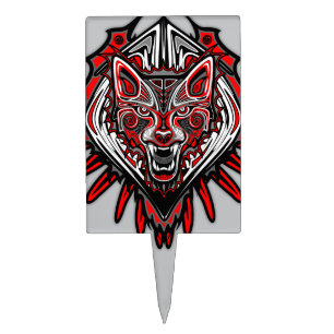 Wolf Haida Tribal Totem Design Cake Topper