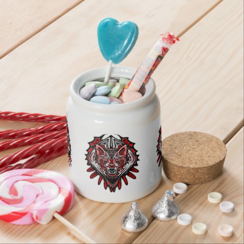 Wolf Haida Tribal Totem Design Candy Jar