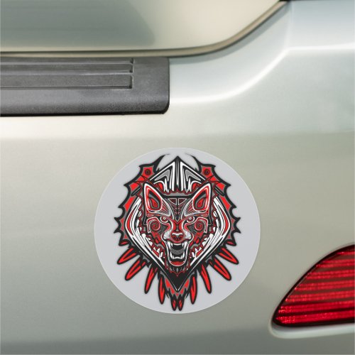 Wolf Haida Tribal Totem Design Car Magnet